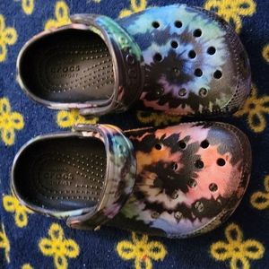 Toddler size 8 tie dye Crocs